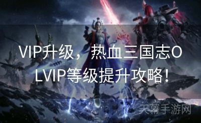 VIP升级，热血三国志OLVIP等级提升攻略！